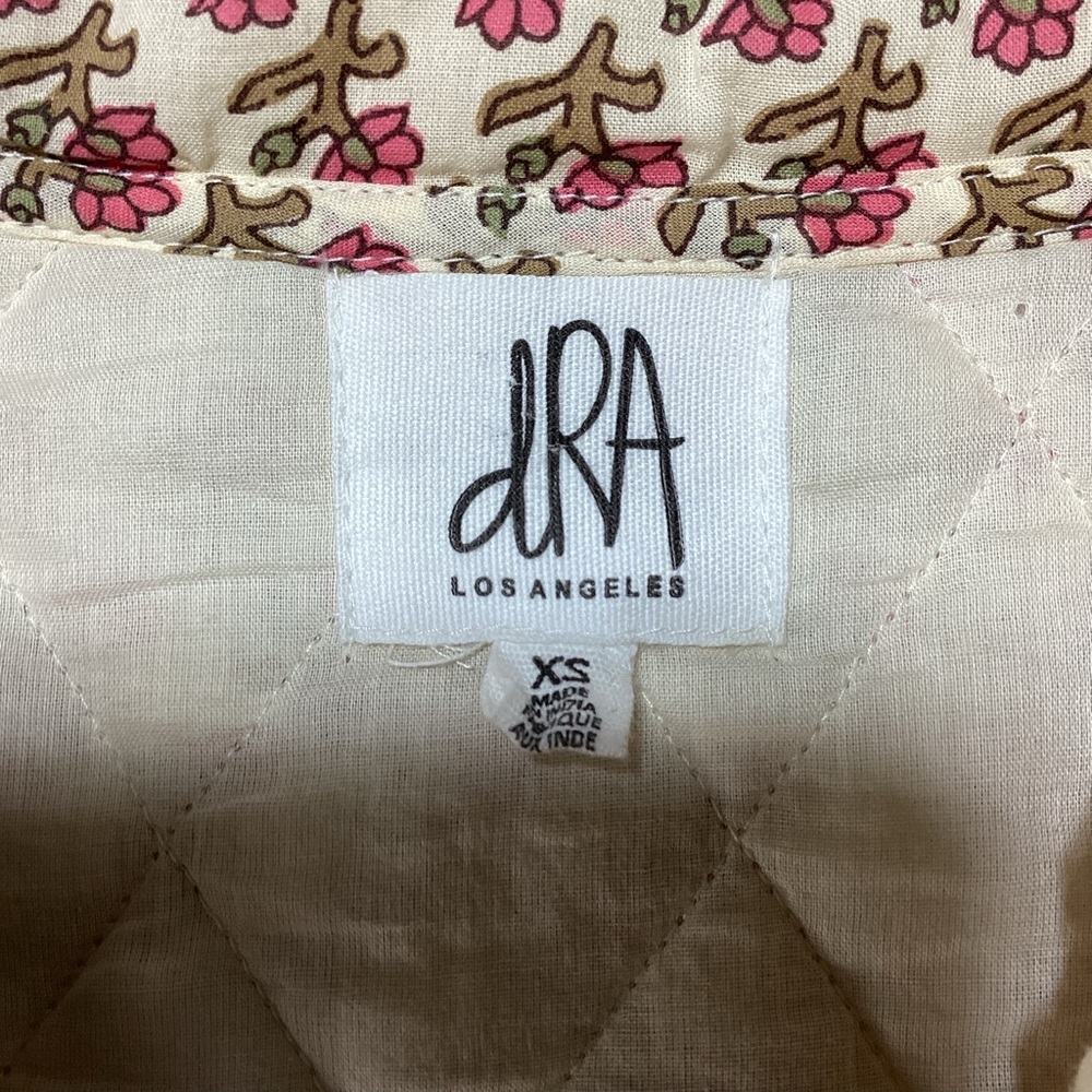 Anthropologie dRA Floral quilted Pink and Cream Women's Jacket - Picture 10 of 15